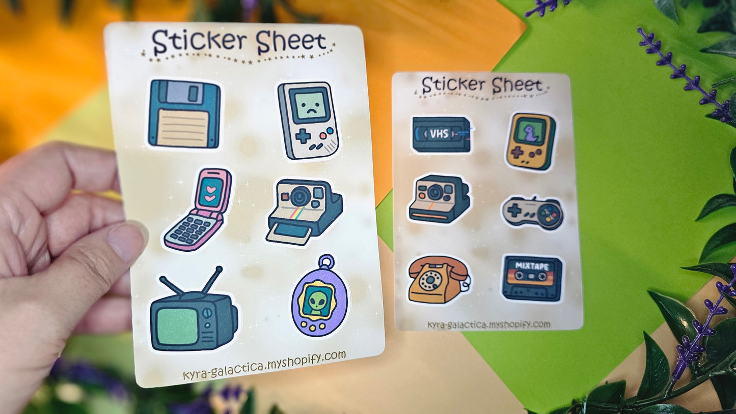 Retro Vintage Sticker Set - 2 sheets