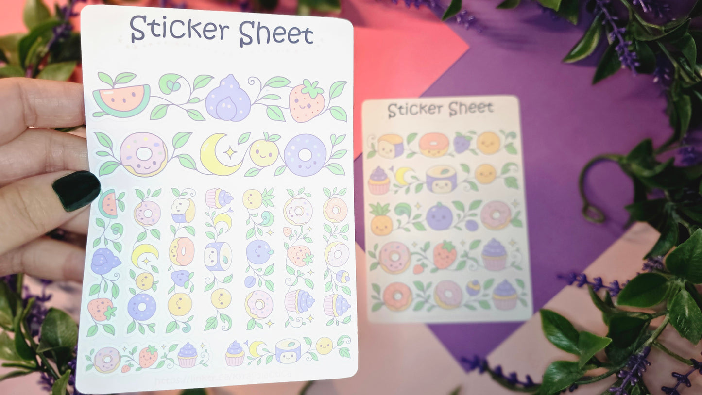 Sweet Food Sticker Set – 2 sheets