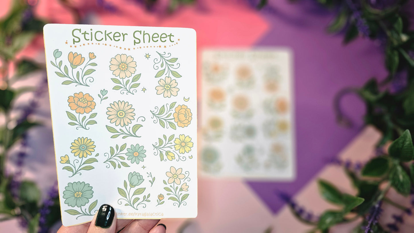 Flower (Oldschool) Sticker Set – 2 Sheets