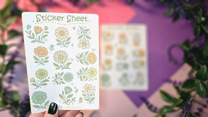 Flower (Oldschool) Sticker Set – 2 Sheets