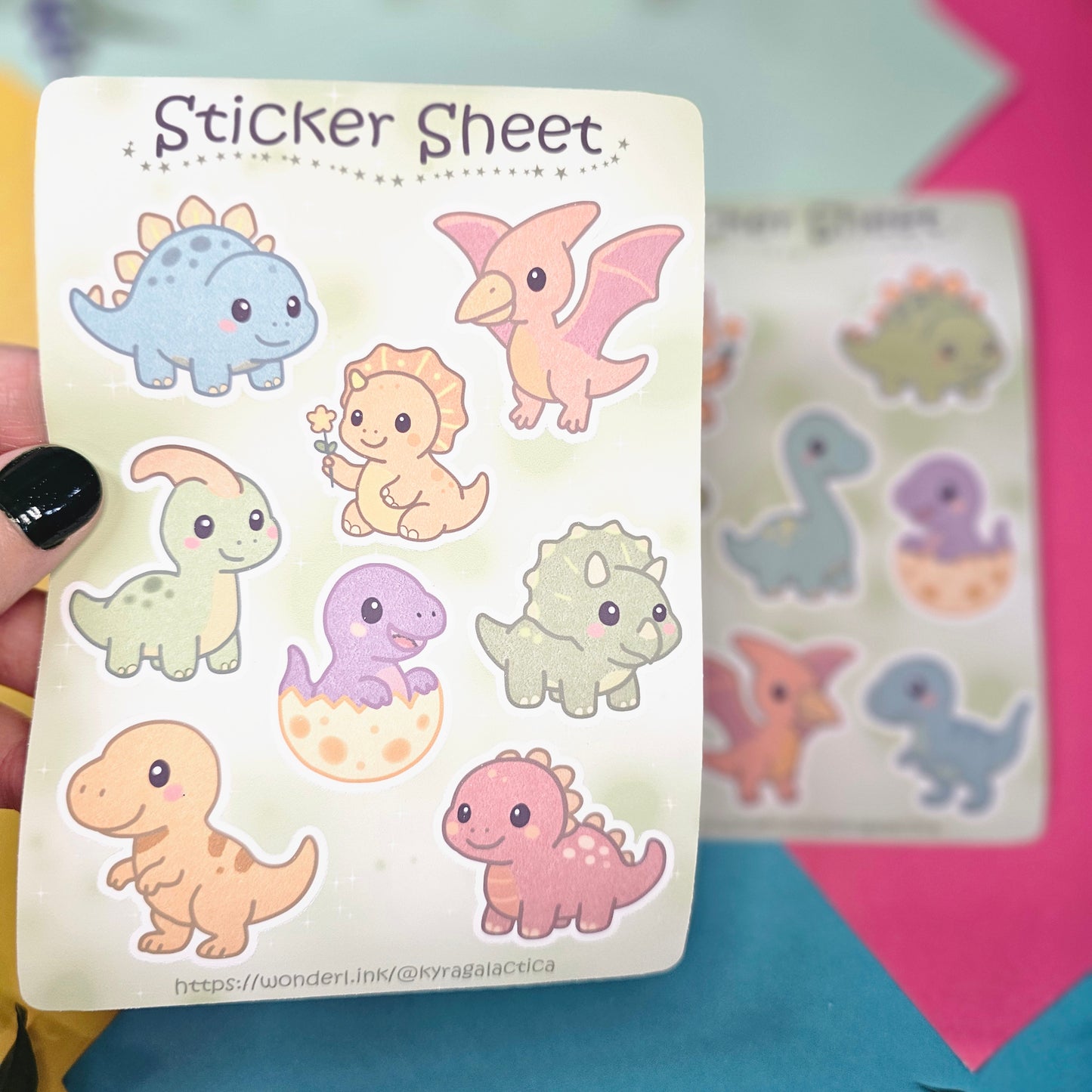 Süße Dinosaurier Sticker Set - 2 Bögen