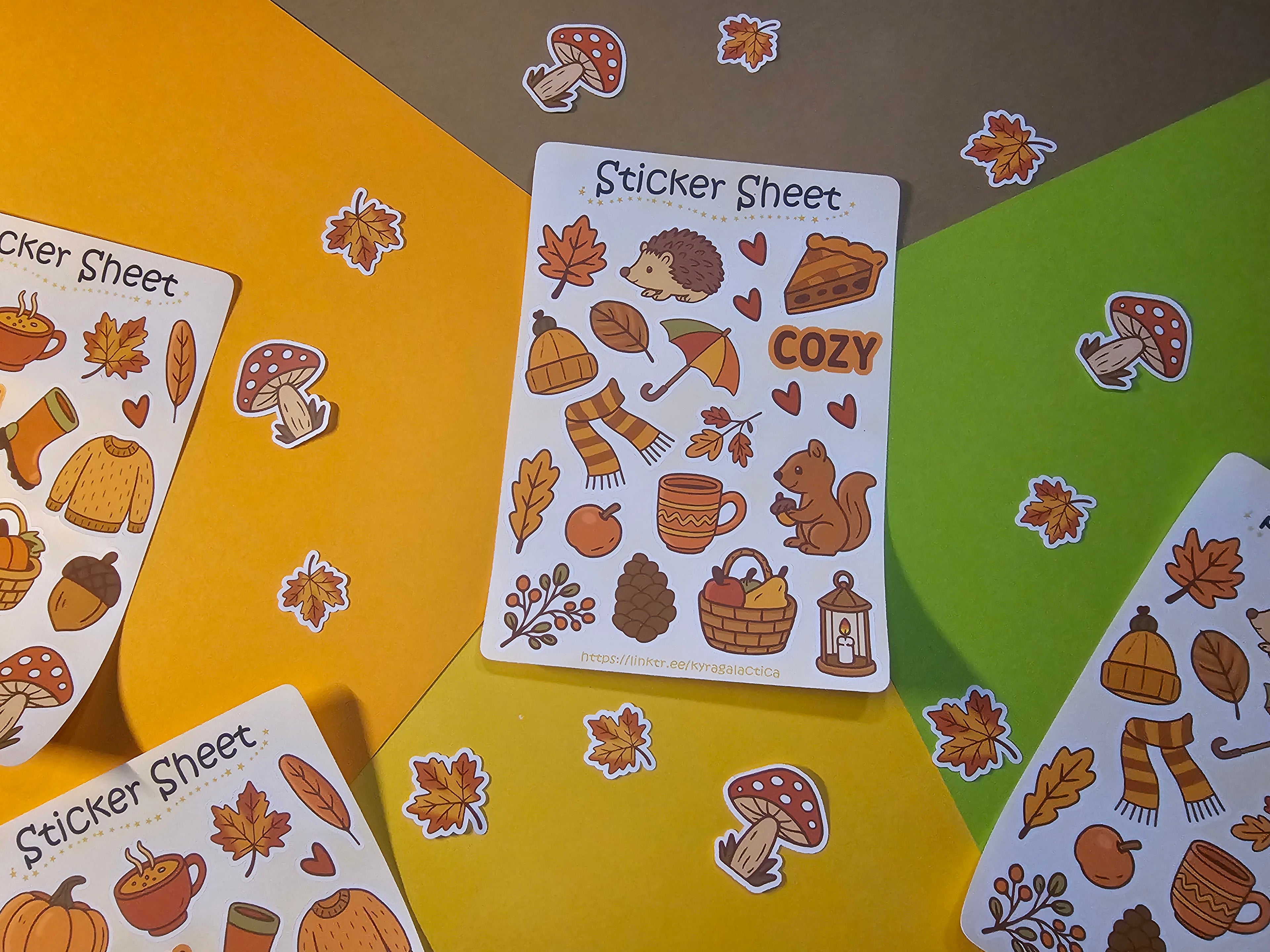 Autumn Sticker Set – 3 Sheets