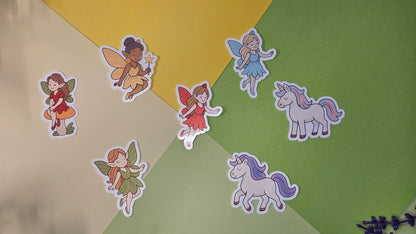 Single stickers - fairies and unicorns