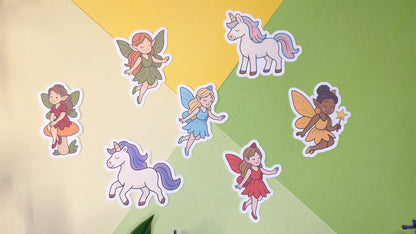 Single stickers - fairies and unicorns