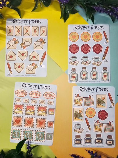 Postcrossing & Snail-Mail Sticker Set – 4 Sheets