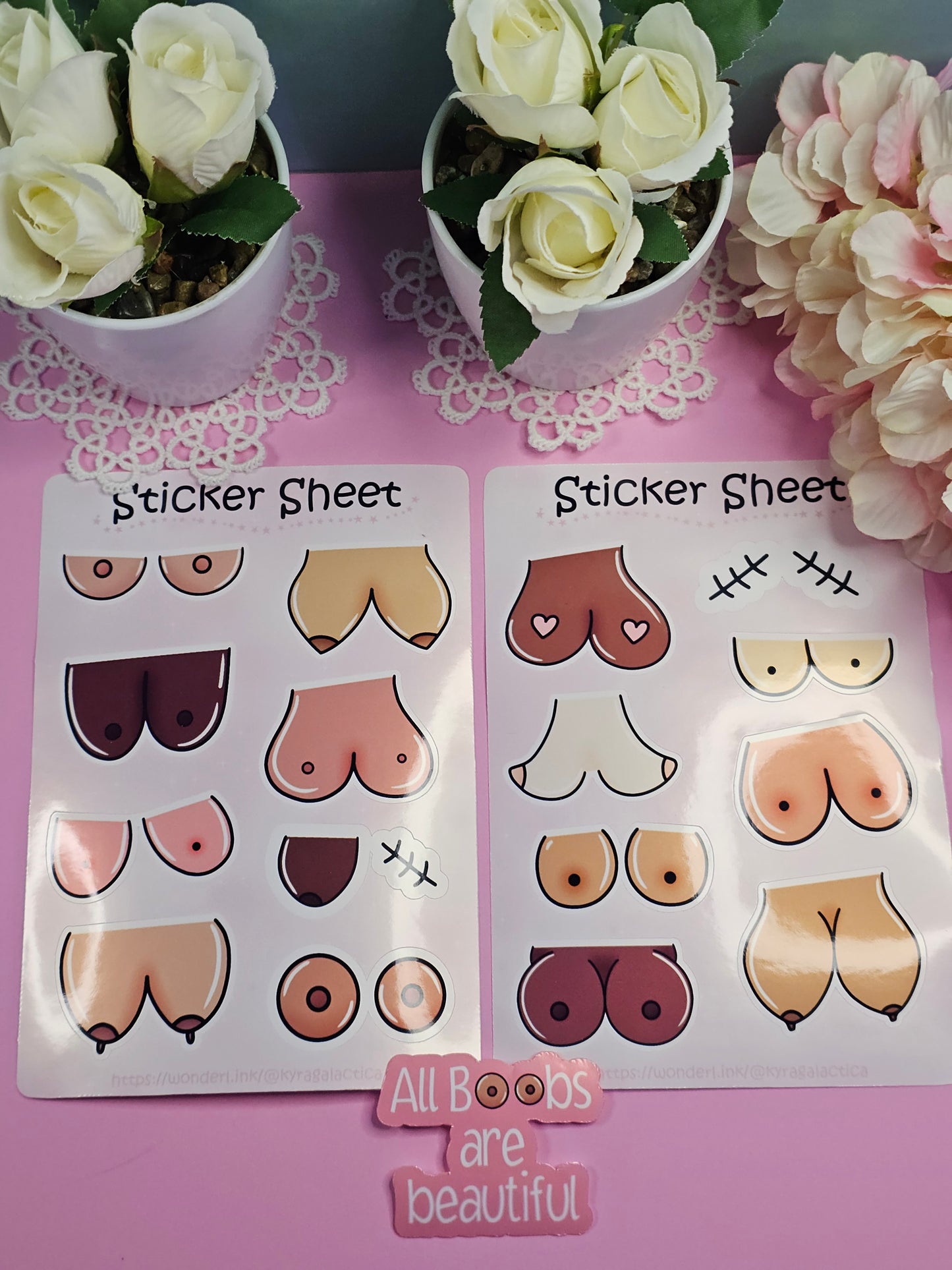 Body Positivity Sticker Set - 2 Bögen + 1 Einzelsticker