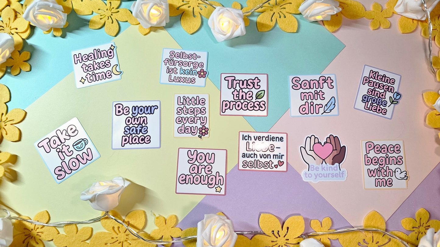 Selfcare sticker cards – Affirmations to stick on
