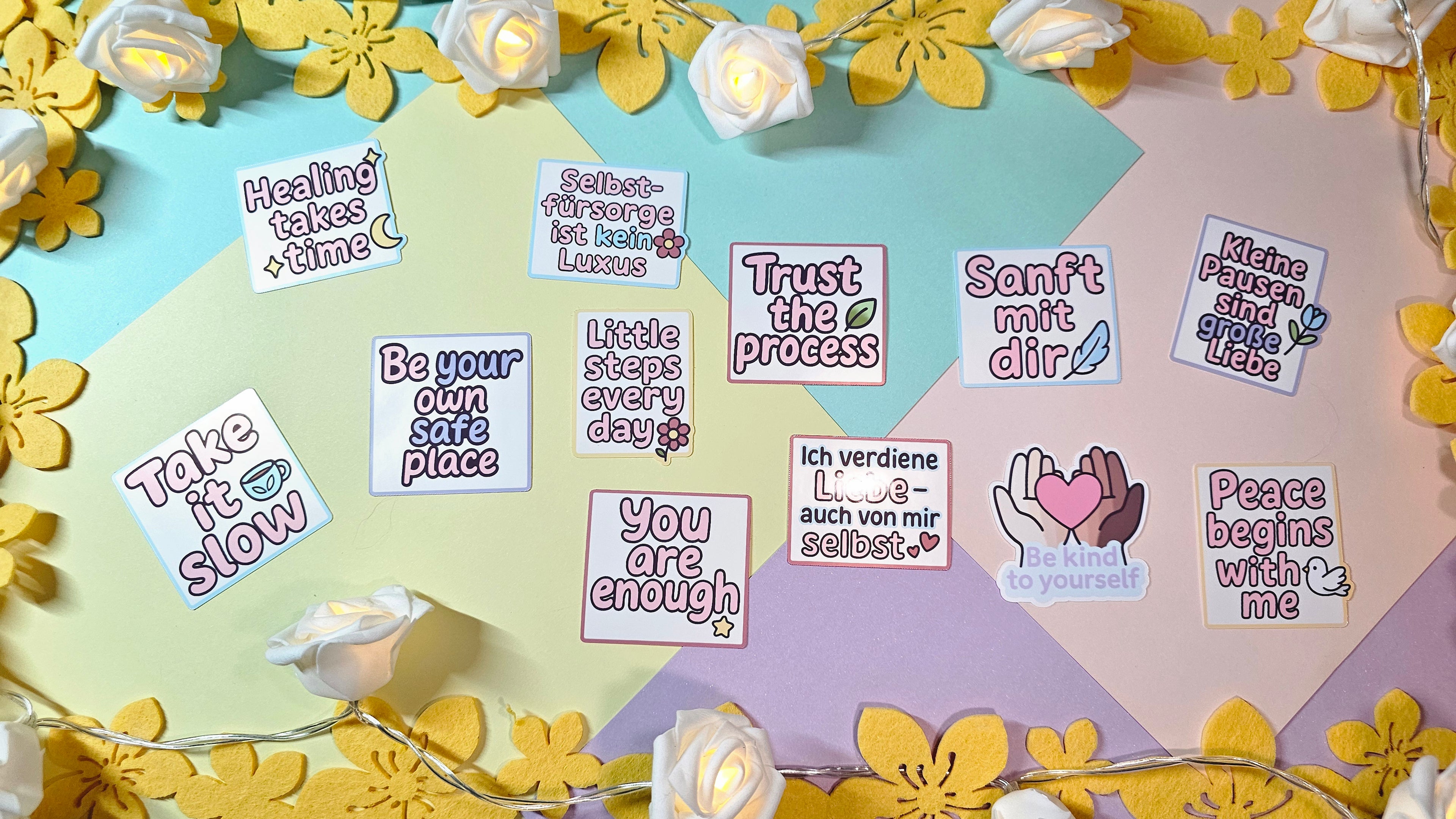 Selfcare Stickerkärtchen – Affirmationen zum Aufkleben