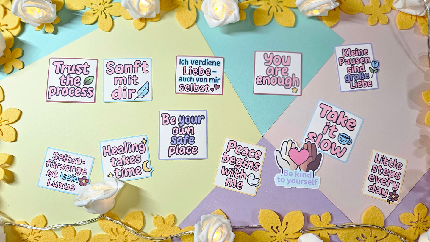 Selfcare sticker cards – Affirmations to stick on