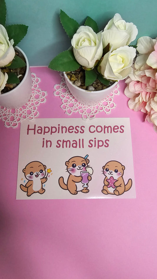 Otter Postkarte – Kleine Freuden