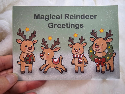 Weihnachtspostkarte – „Magical Reindeer Greetings“