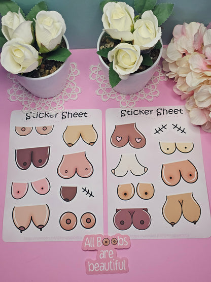 Body Positivity Sticker Set - 2 Bögen + 1 Einzelsticker