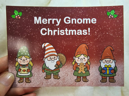 Weihnachtspostkarte –  „Merry Gnome Christmas!“