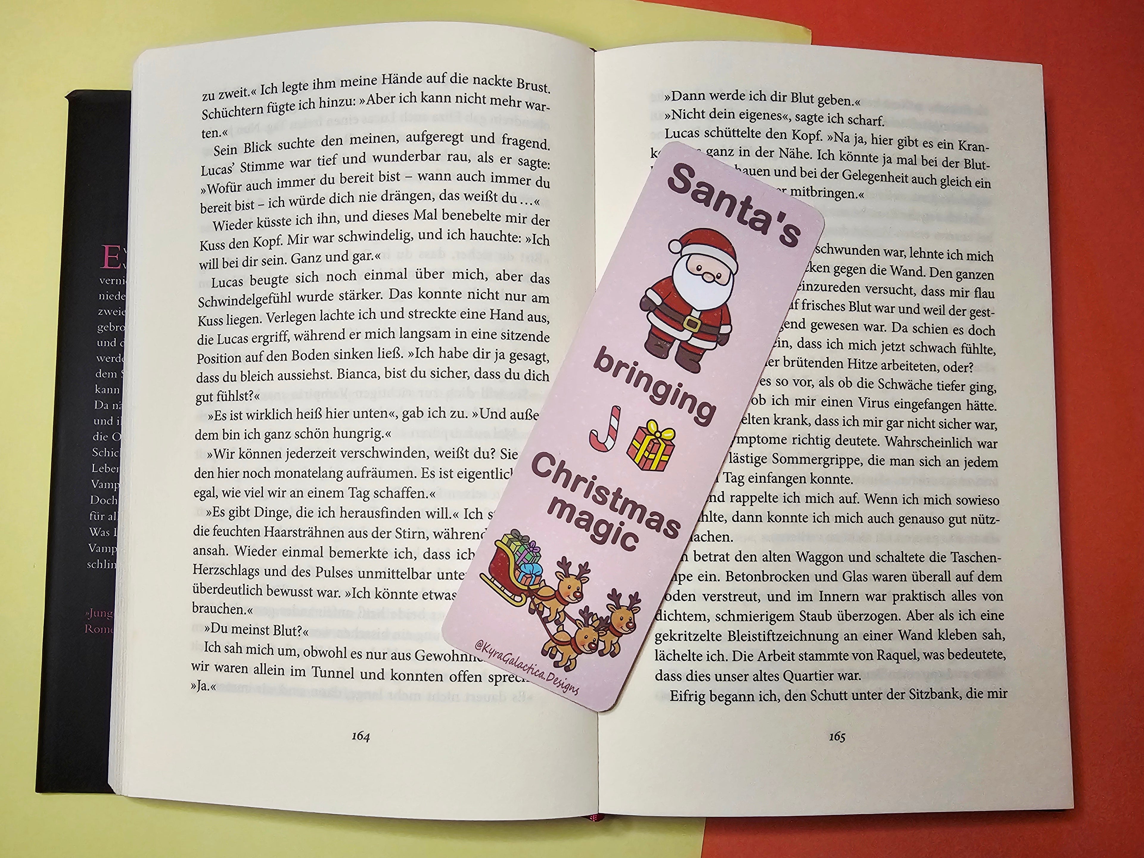 Mr. &amp; Mrs. Claus - Bookmark - printed on both sides 
