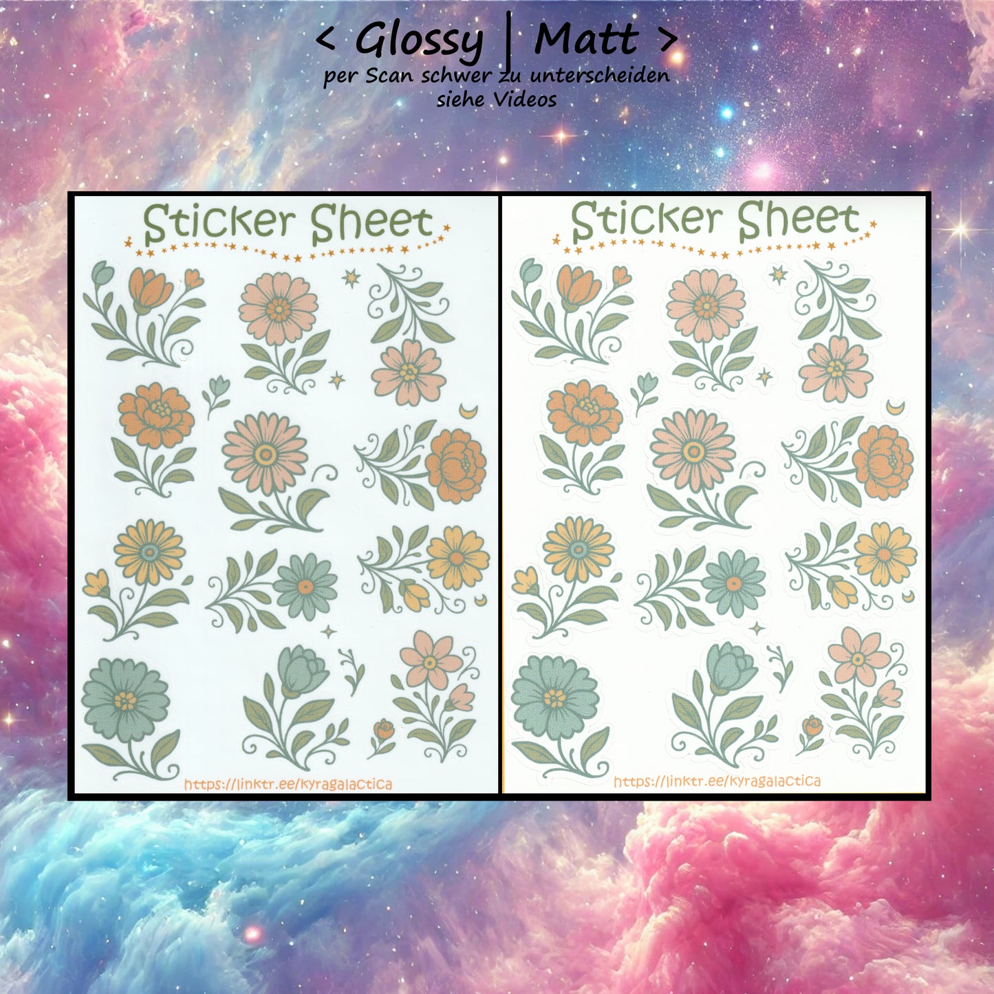 Flower (Oldschool) Sticker Set – 2 Sheets