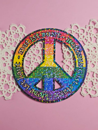 Einzelsticker - Peace Zeichen „Laut – Bunt – Hoffnung – Stark“