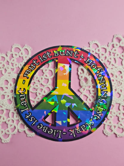 Einzelsticker - Peace Zeichen „Laut – Bunt – Hoffnung – Stark“