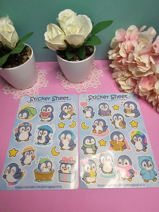 Happy Little Penguins Sticker Set – 2 Bögen
