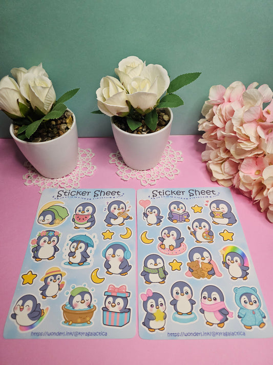 Happy Little Penguins Sticker Set – 2 Bögen