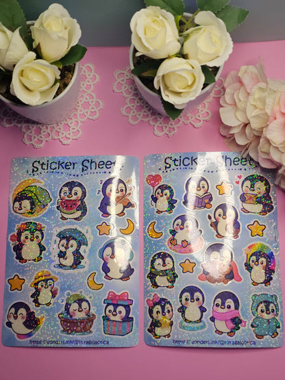 Happy Little Penguins Sticker Set – 2 Bögen