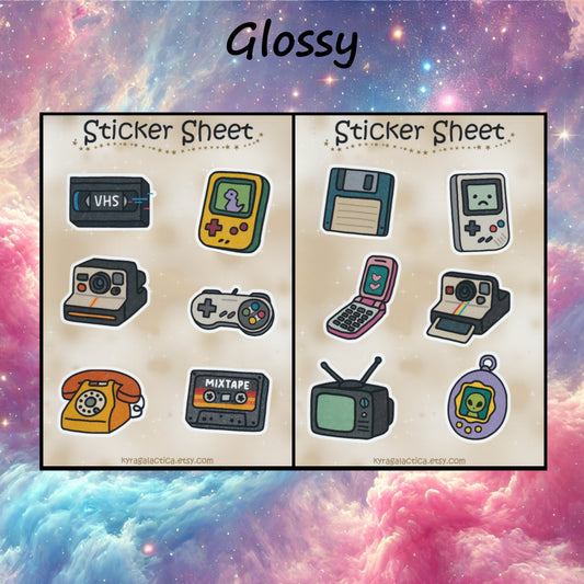 Retro Vintage Sticker Set - 2 sheets