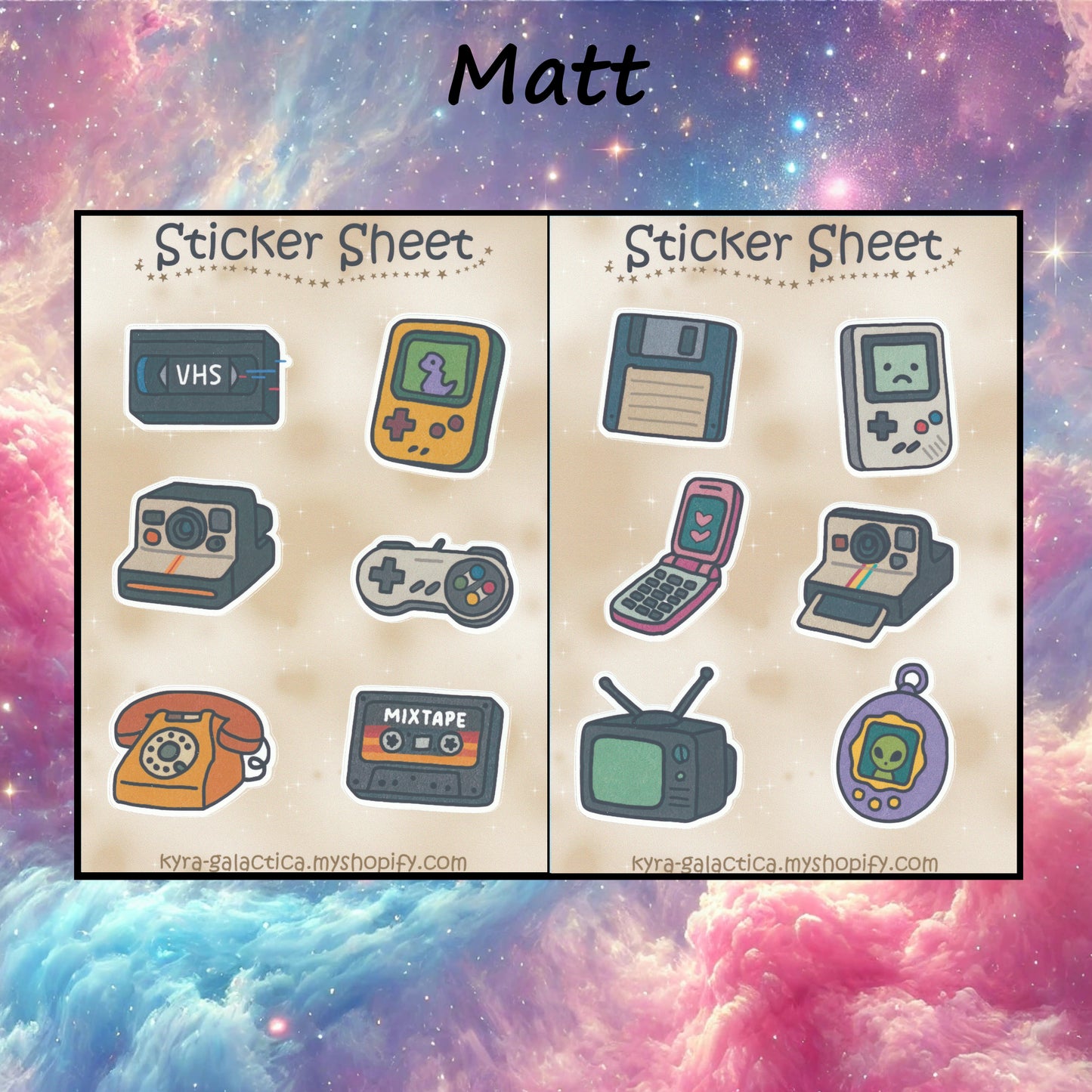 Retro Vintage Sticker Set - 2 sheets