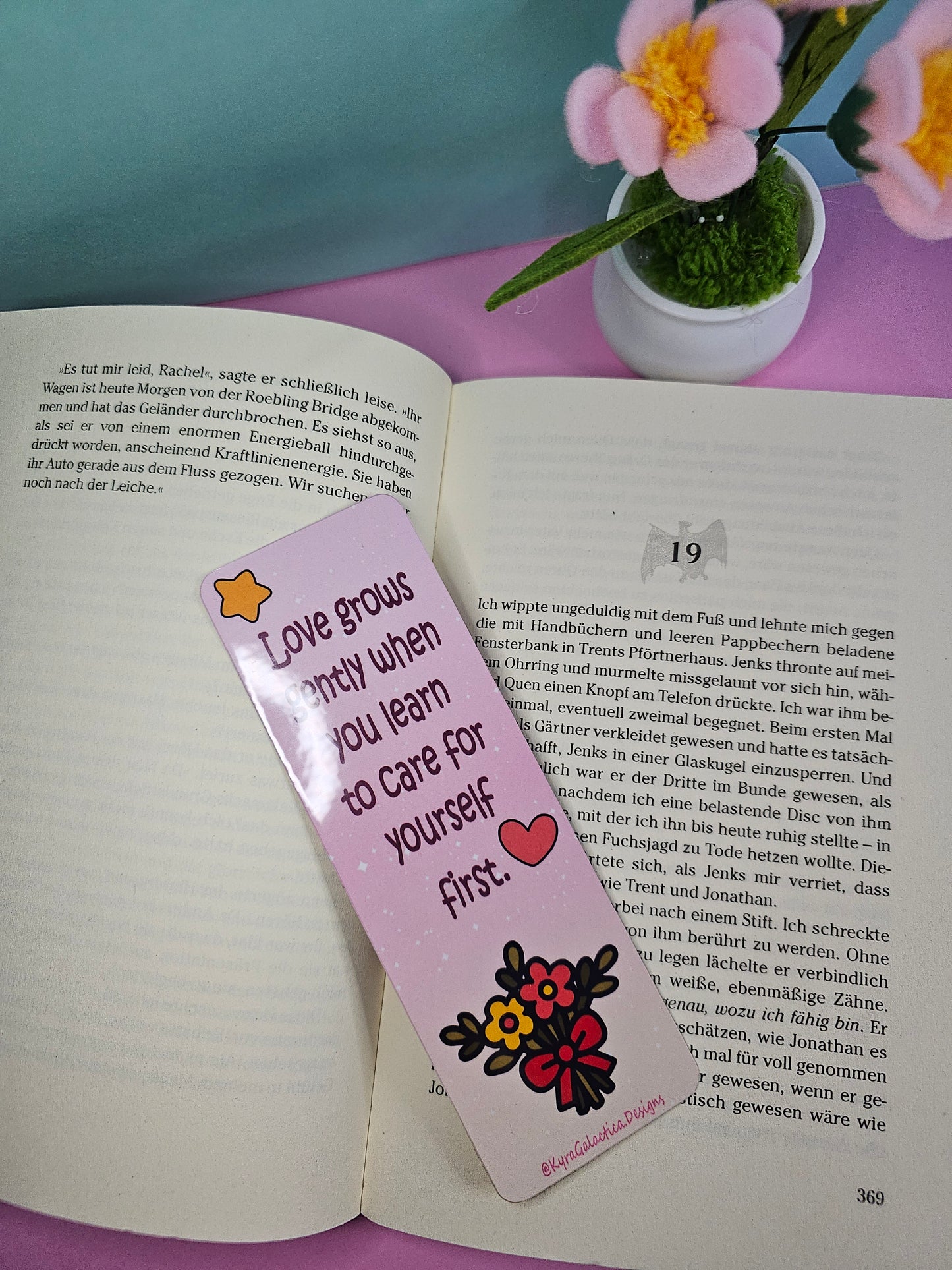 Blooming Self Love - Lesezeichen - beidseitig bedruckt