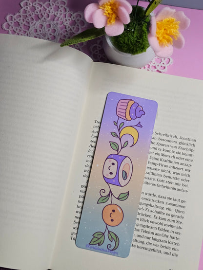 Moon Cupcake & Tea - Lesezeichen - beidseitig bedruckt
