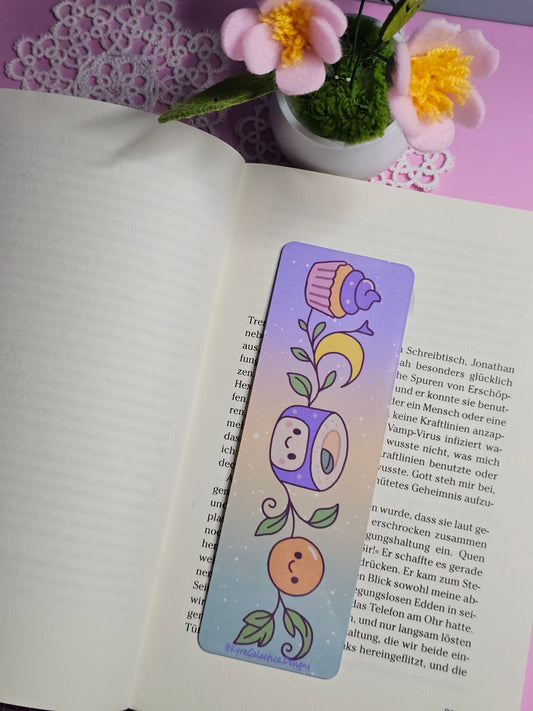 Moon Cupcake & Tea - Lesezeichen - beidseitig bedruckt