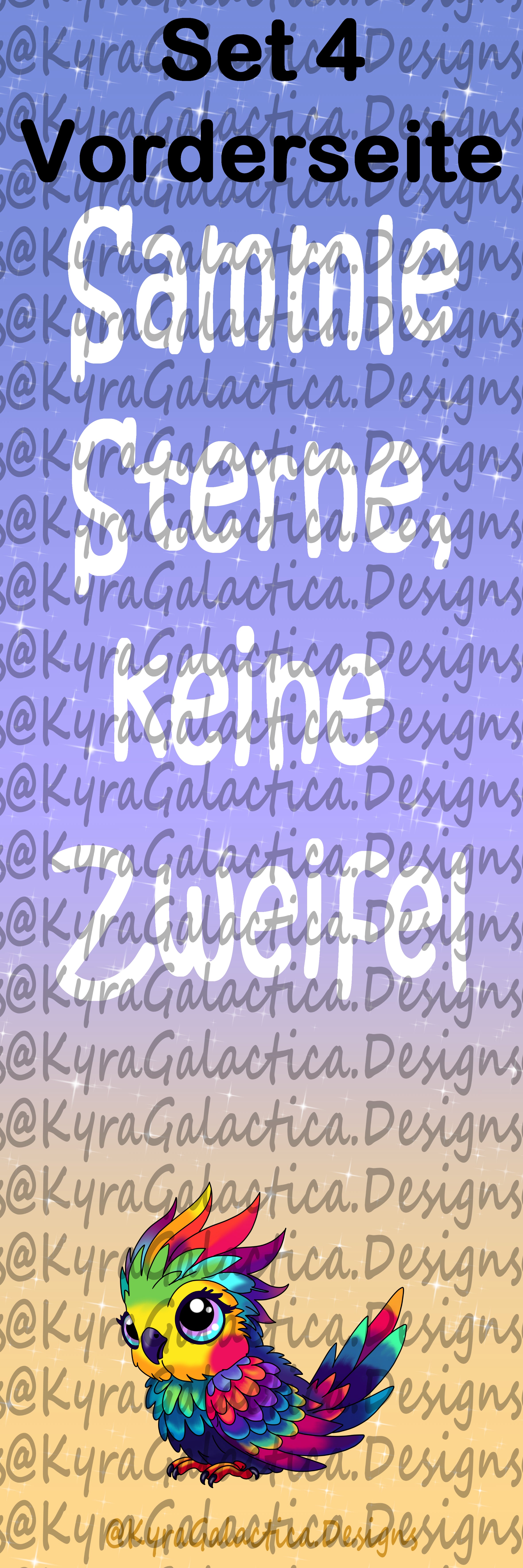 Your personalized Kyra Galactica bookmark - printed on both sides