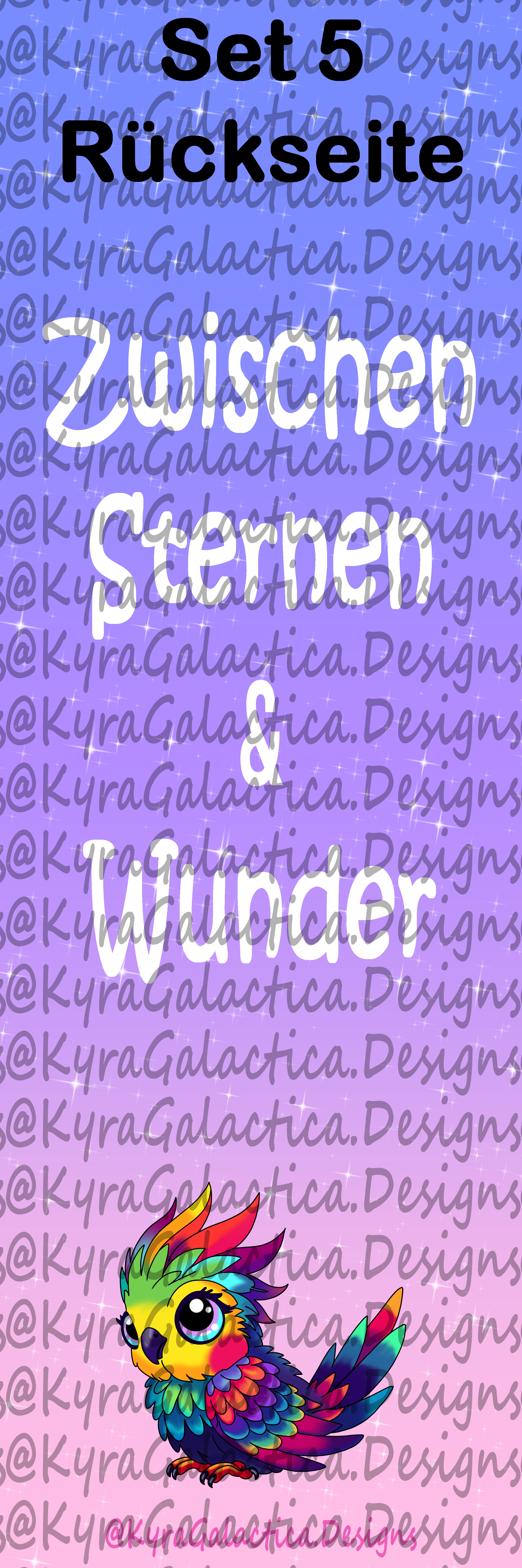 Your personalized Kyra Galactica bookmark - printed on both sides