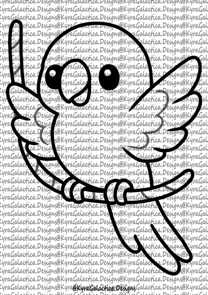Ausmalbilder - Tropische Vögel