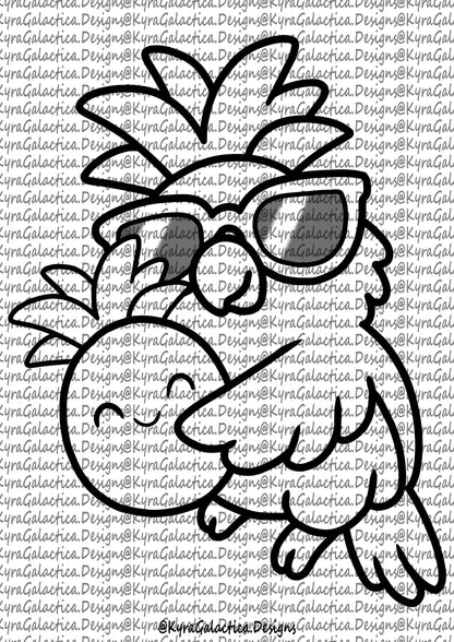 Ausmalbilder - Tropische Vögel