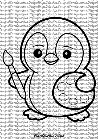 Ausmalbilder - Pinguine