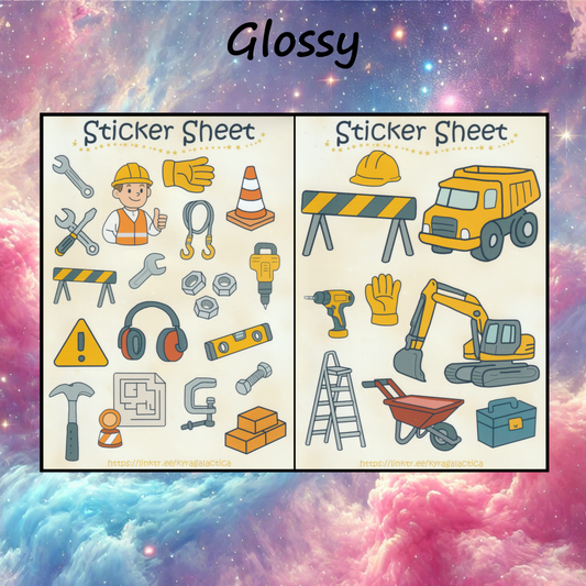 Construction site sticker set – 2 sheets