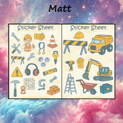Construction site sticker set – 2 sheets