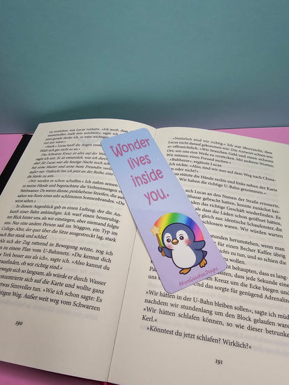 Stay Magical | Wonder Lives Inside You | Pinguin - Lesezeichen - beidseitig bedruckt