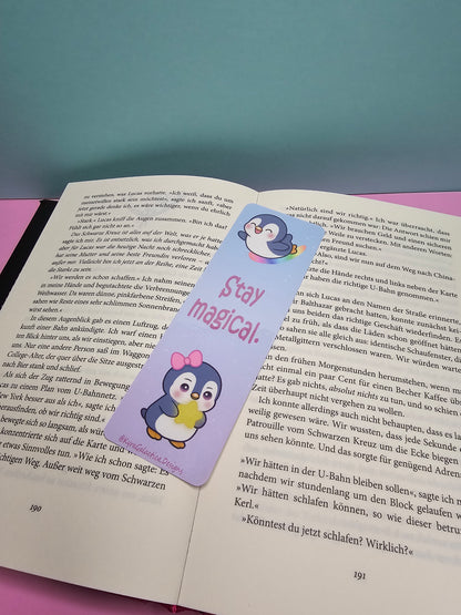 Stay Magical | Wonder Lives Inside You | Pinguin - Lesezeichen - beidseitig bedruckt