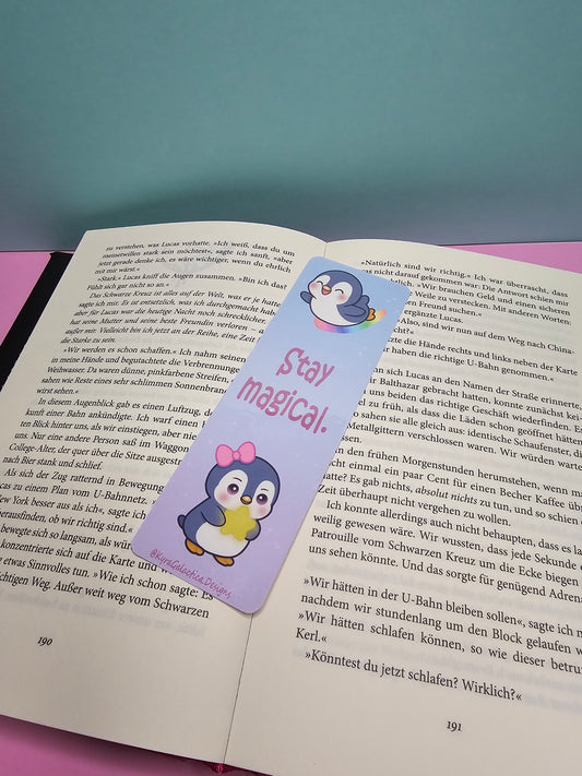 Stay Magical | Wonder Lives Inside You | Pinguin - Lesezeichen - beidseitig bedruckt