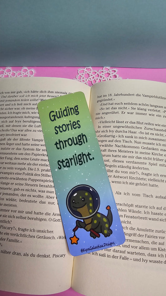 Sternen-Dino & Weitblick-Eule - Lesezeichen - beidseitig bedruckt