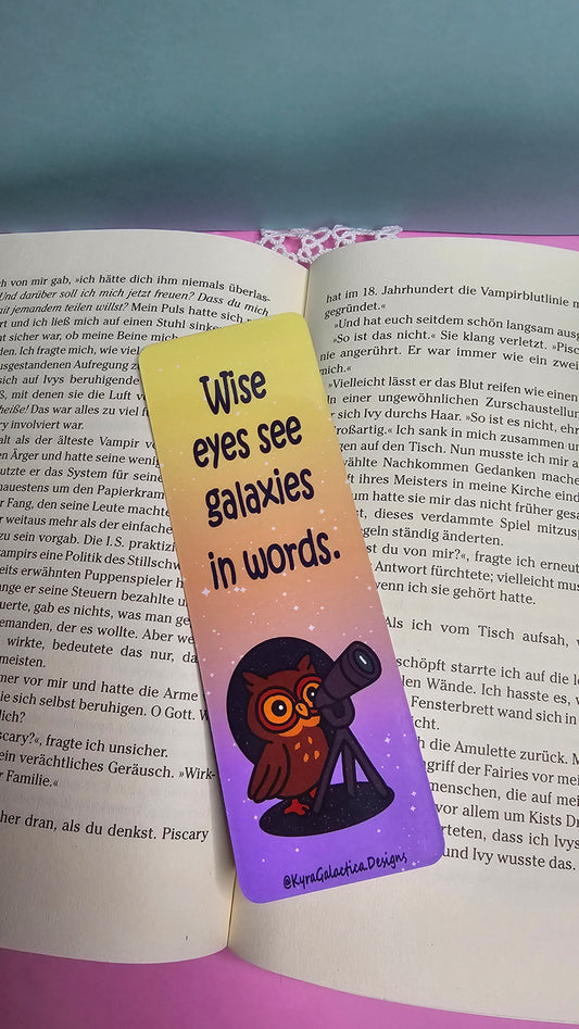 Sternen-Dino & Weitblick-Eule - Lesezeichen - beidseitig bedruckt