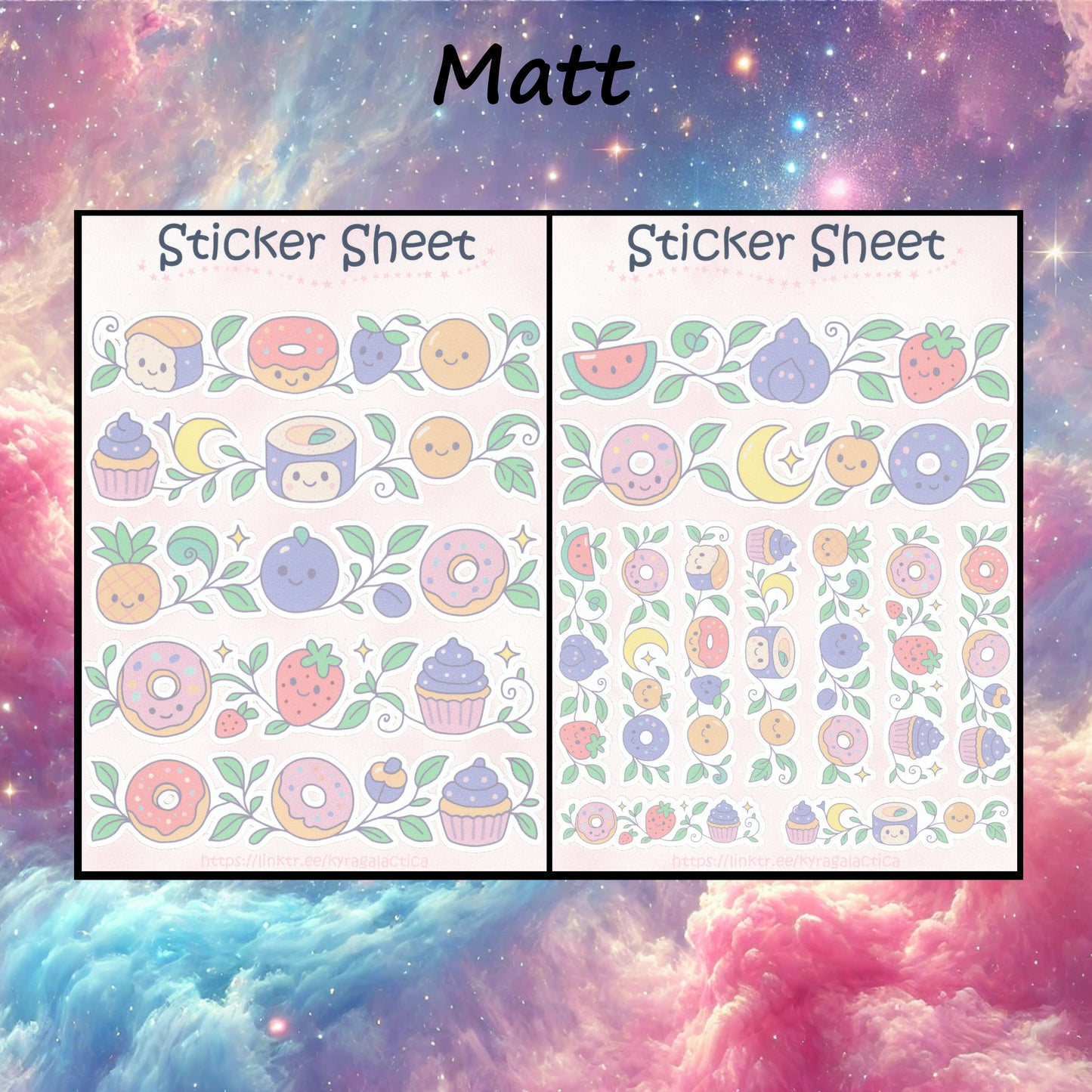 Sweet Food Sticker Set – 2 sheets