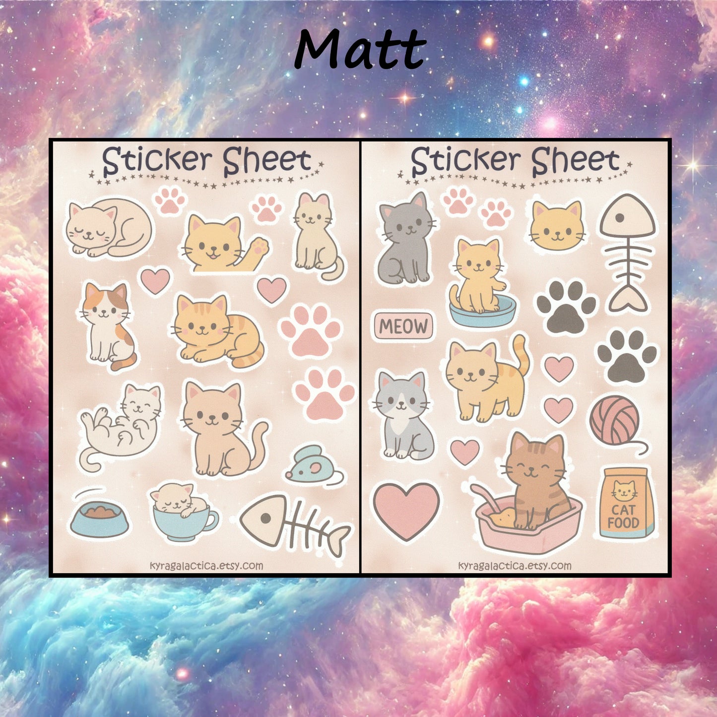 Cat Sticker Set – 2 Sheets