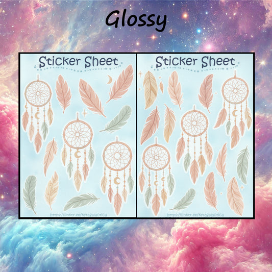 Dream Catcher and Feathers Sticker Set – 2 Sheets 
