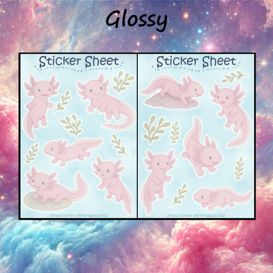 Axolotl Sticker Set – 2 sheets