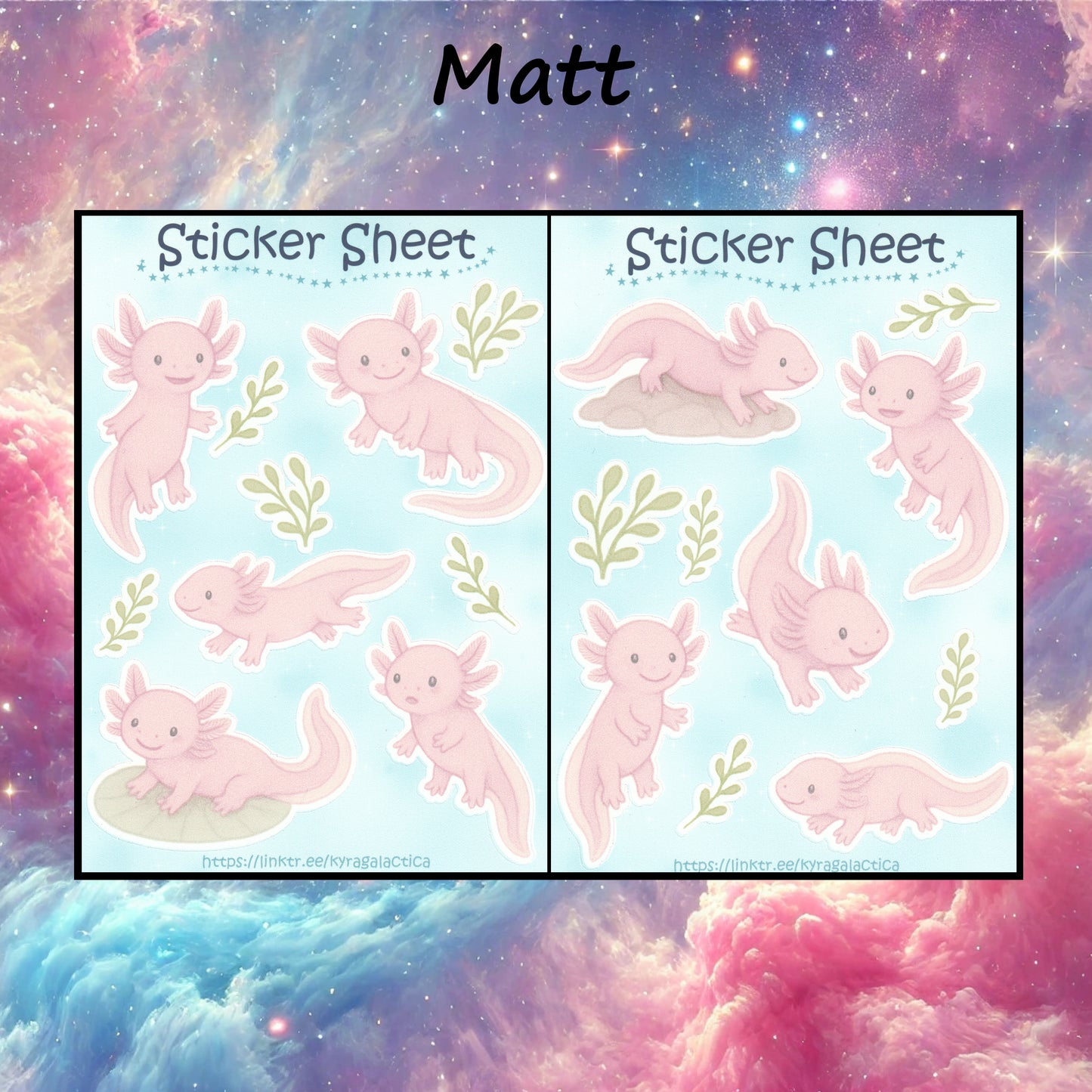 Axolotl Sticker Set – 2 sheets