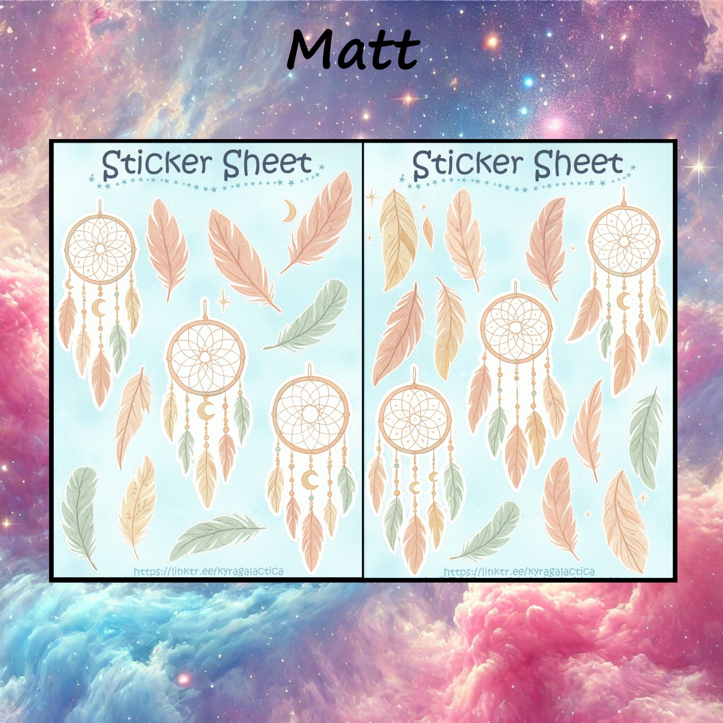 Dream Catcher and Feathers Sticker Set – 2 Sheets 