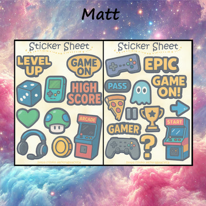 Gaming Sticker Set – 2 sheets