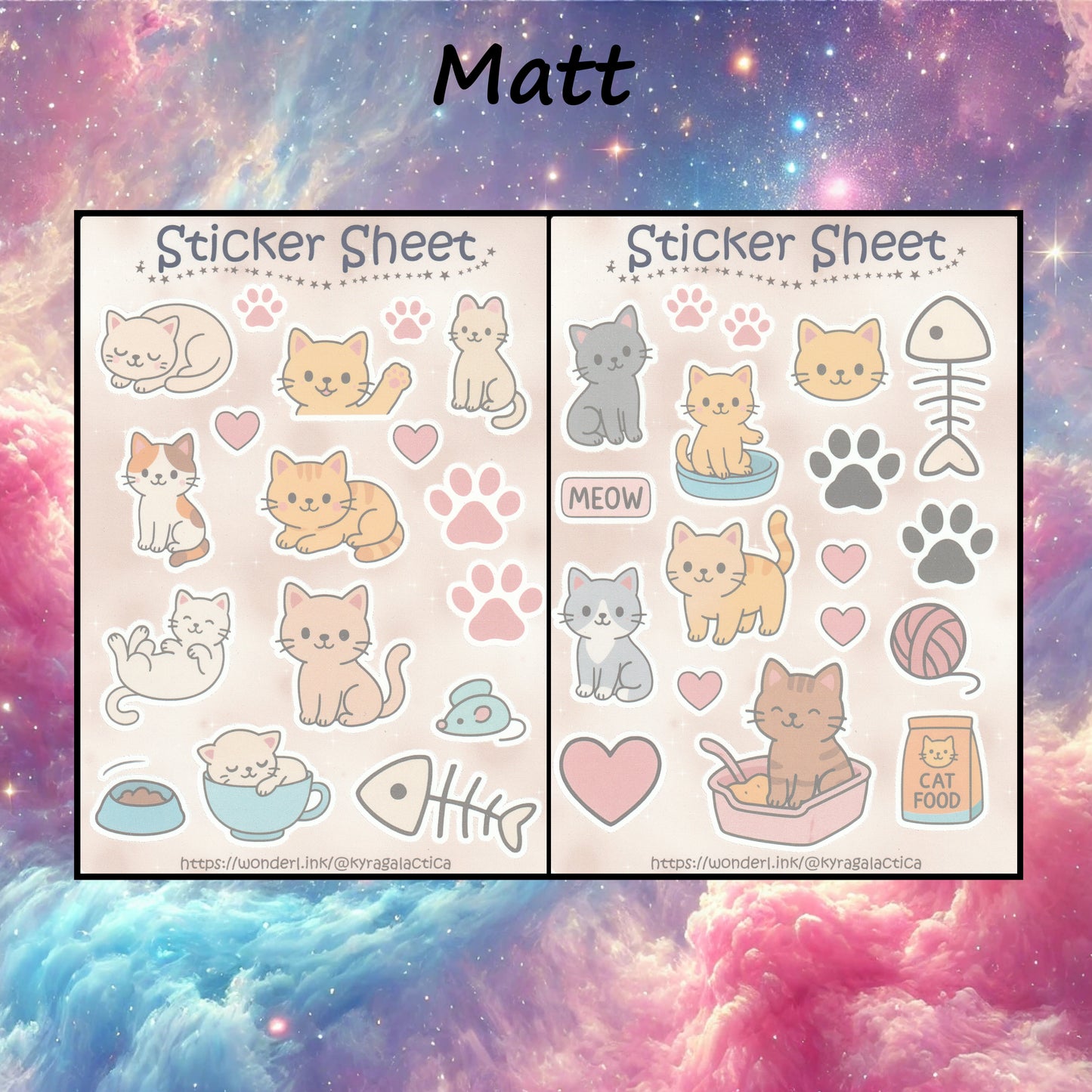 Katzen Sticker Set – 2 Bögen