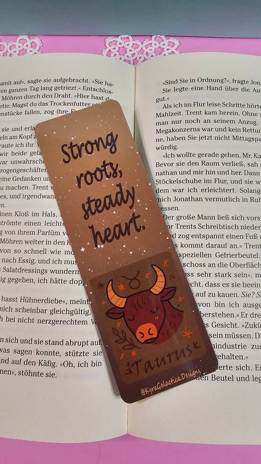 Stier - Lesezeichen - beidseitig bedruckt